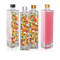 유리병 (사각)하바리움 500 스크류 (K), 1개, 검정마개