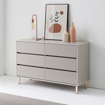 힐링가구 케로 북유럽 와이드 수납 3단 서랍장 1200, 연그레이