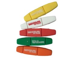 테니스 댐퍼 엘보방지 진동 충격 흡수 고무 댐프너 w 스트립 요소 라켓 쇼크 업소버 을, 노란색