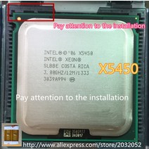 인텔 제온 X5450 3.0GHz/12M/1333 프로세서 LGA771 코어 2 쿼드 Q9650 cpu에 가까움 771-775 어댑터 개 제공