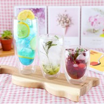 티도요 이중유리컵 카페유리잔 따뜻한커피 냉커피 (600ml 450ml 350ml), 2. 티도요이중컵 450ml (중)