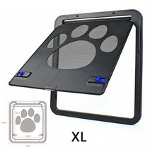 강아지 개 고양이 집 하우스 패드 매트 애완 동물 스크린 도어 잠글 수있는 안전 마그네틱 플랩 스크린 도어 인테리어 입장 및 출구 게이트 대형 중형견 호환, XL(41x37cm)
