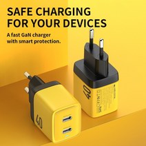WEKOME 고속충전기 40W GaN 휴대용 USBC, 40W GaN EU 충전기