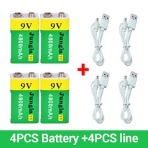 9 V 4800mAh 리튬 이온 충전식 배터리 마이크로 USB v 멀티미터 마이크 장난감 리모콘 KTV 사용 볼트 리튬이온 충전지, [02] Black