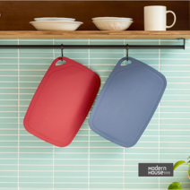 [모던하우스 창원점]도마바꾸기_칼집이 잘 나지 않는 TPU 간편 도마 2P세트 34.7x24CM 레드 블루_CK0523007