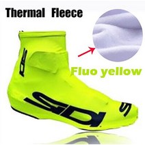 자전거 MTB 사이클링 방한 방풍 방진 클릿 슈즈 부츠 커버 신발 방진 오버 슈즈 커버, 형광 황색, L 핏 EUR 37-38