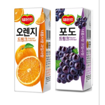 델몬트 오렌지 + 포도 드링크 190ml 각 24팩 (총48팩), 48개