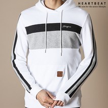 하트비트 스델란 후드티 베이직핏 배색 절개 긴팔 티셔츠 커플룩 단체복 남녀공용 단체티 빅사이즈 커플티 후디