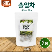 솔잎차 티백 국산 솔잎 소나무잎 차 티 물 100프로 건조 말린솔잎 생솔잎 송엽 건강차 대용량 효능, 100티백 x 2봉