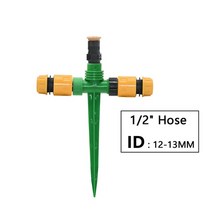 미니스프링쿨러 자동물주기 잔디 농업용 고압 플라스틱 스파이크 지지대가 있는 정원 관개 스프링클러 12quot 스레드 0-360도 조정 가능한 노즐 농업 정원 급수, 1i2x1i2 호스