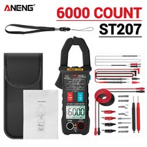 절연 저항 측정기ANEG ST207 디지털 블루투스 멀티미터 클램프 미터 트루 RMS DC/AC 전압 테스터 AC 전류, ST207 Black PRO