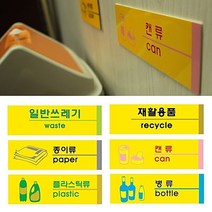 [ 재활용품 포멕스 사인표지판 6종 ] 분리수거 안내판 표시판 표지판 종이류 병류 플라스틱류 캔류 일반쓰레기 부착판 분리수거 -72394EA, 쿠팡 일반쓰레기 1527, 쿠팡 본상품선택