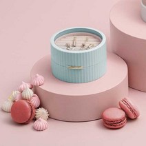 살림일기 원형 미니 악세사리 보관함, 미니보석함 - 핑크, 1개