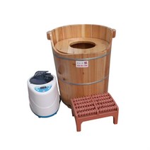 족욕기 편백 스파 찜통 찜질 건식 가정용 편백나무 발 족욕통 욕조 히노끼 훈증 1인 원목 일본 발마사지기 습식 덮개, 3번 세트