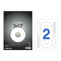폼텍 광택 CD라벨지 PS3642P 2칸 10매 잉크젯용, 없음