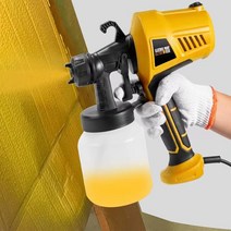 본타일건 페인트 에어리스 도장기 500w 고압 스프레이 건 분리형 핸드 헬드 전기 페인팅 분무기 diy 홈 벽 자동차 high atomiz 스프레이 건 800ml, 노란색, 우리 플러그