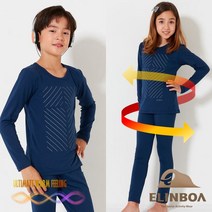 엘인보아 주니어 에어로히트 발열내의 사선네이비