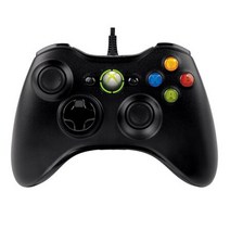 XBOX360 유무선 게임패드 지원 PC/XBOX 콘솔용, 검은색 유선 손잡이(국산)