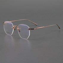일본 초경량 안경 무 테 티타늄 가벼운 하금테 아세테이트 얼굴형에 맞는 a2