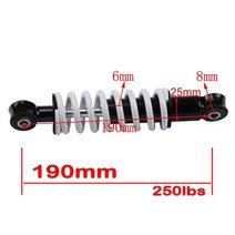 쇼크 업소버 리어 서스펜션 180mm 190mm 할리 바이크 자전거 드리프터 전기 피트 Rro 미니 포켓, 02 190mm 250 lbs