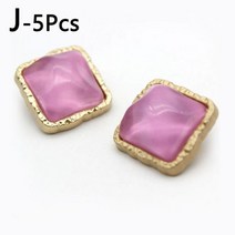 5pcs 스퀘어 라운드 금속 단추 여성 코트 바느질 의류 자 켓 스웨터 드레스 장식 액세서리, 25mm, J