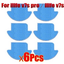 어댑터 충전기 배터리교체 Ilife V7S 프로 v7s V7s 플러스 V7 용 로봇 진공 청소기 스파트 부품 키트 롤러, 06 6Pcs v7s pro v7s mop