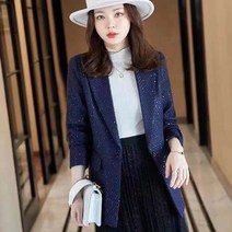 블루 정장 코트 여춘추 빅사이즈 고급스러운 가을 상의 패션 캐주얼 정장 조추 nvxifu