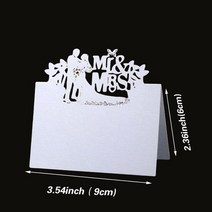 생일축하카드 팝업카드 메세지 세트흰색 레이저 컷 테이블 이름 장소 카드, 13 White XWK-996_01 50장 세트