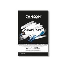 캔손 GRADUATE 블랙 120g 1면제본 20매 스케치북 드로잉북 / 옵션선택, A3
