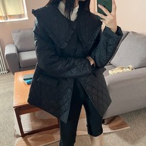 퍼니걸스 5638 데일리 프릴 카라 누빔 하프 패딩 점퍼 여성의류