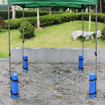 옥상 차광막 캐노피 천막 그늘막 햇빛 가림막 차단막 막사 기둥 지지대 물주머니 2종, 블루 소형 1개 18x40 cm