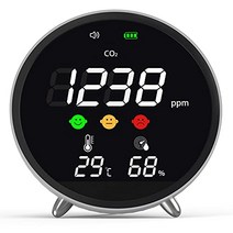 CO2 측정기 고정밀 NDIR 방식 이산화탄소 농도계 CO2 센서 알람음 ONOFF 전환 가능 co2 농도 측정기 co2 모니터 습도온도 표시 3 in1 식 일본어 설명서 첨부