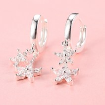 순금 링 귀걸이 여자 꽃 지르콘 925 스털링 실버 보석 생일 선물 안티 알레르기 여성