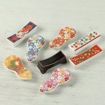 일제 도자기 수저받침 젓가락받침대, 일자(레드)