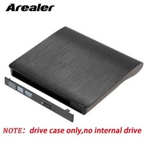 디비디플레이어 CD리더기 씨디롬 9.5mm usb 3.0 sata 광학 드라이브 케이스 외부 휴대용 dvd 모바일 인클로저 dvd 플레이어 dvdcd rom rw 케이스 pc, 검은색