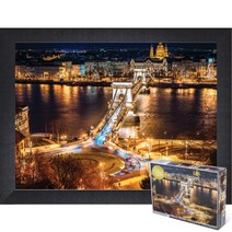 퍼즐피플 1000피스 미니조각 직소퍼즐, 다뉴브강 세체니다리(미니)1000P 액자포함(블랙), 1000p, 퍼즐유액 포함