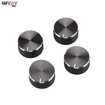 HIFIDIY LIVE 4PCS 알루미늄 볼륨 컨트롤 로터리 노브 블랙 6mm 직경 널링 샤프트 전위차계 캡 직경 10 ~ 40mm, Black D20 H15_8