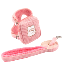 유유라키 반려동물 귀여워 하네스 리드줄세트, 핑크S