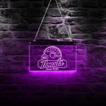 아크릴간판 실내 led 최고의 가격 도넛 클래식 레시피 디저트 숍 벽 로그인 베이커리, 50x28cm