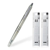 파이롯트 프릭션 볼 노크 존 0.7mm 지워지는 볼펜 세트, 프릭션 존 0.7mm 뉴트럴 클리어+리필 2개 세트