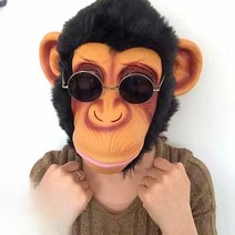 동물 마스크 얼굴 물고기 호랑이 말 머리 고릴라 가면, 노란 수탉 머리보호구
