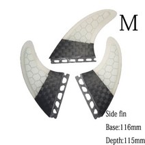 여러 크기 Fut-3-Fin 통관 판매 S M 대형 서핑 보드 핀 트라이 세트 액세서리 Carbonfiber 지느러미, 19 transparent-M