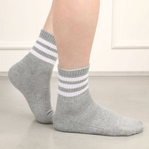 메가양말 삼선 스포츠 중목양말 5켤레 이중바닥.쿠션 레깅스양말 국산고품질, 남성, 그레이 5켤레