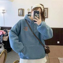 주디앤 여성 노바디 양털 후리스 뽀글이 후드티 리빙공감