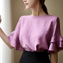 악녀일기 이지 러플 블라우스 모달80