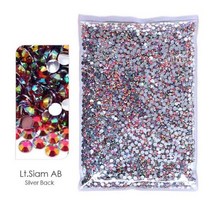 빅 패키지 2-6mm 레진 비 핫 픽스 라인석 벌크 도매 AB 플랫 백 플라스틱 크리스탈 네일 DIY 글리터 스톤, 2mm SS6-20000pcs, SB-Lt.Siam AB