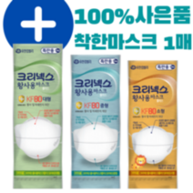 +특판용+ 크리넥스 황사용 마스크 플러스 KF80 소형 중형 대형 화이트 황사 및 미세먼지 차단 4단 접이식 의약외품 유한킴벌리 마스크 코스트코 동일 +사은품 착한마스크 1매, 플러스kf80대형+착한1매, 40매