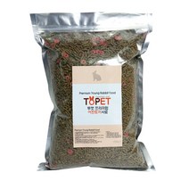 Topet [무료배송]투펫 프리미엄 어린토끼사료 2kg 래빗푸드 레빗사료, 1개