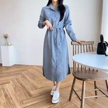 스웨이드 끈set 셔츠 롱원피스(5컬러)