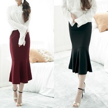 바닐라나인 스판 좋은 머메이드 프릴 스커트